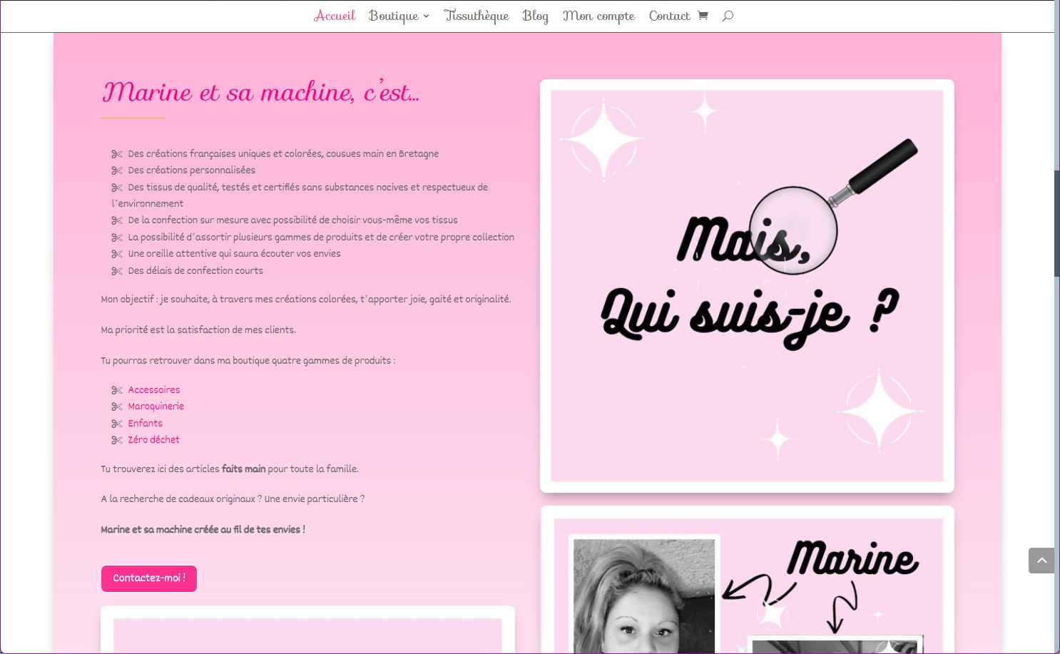Marine et sa machine - Accueil