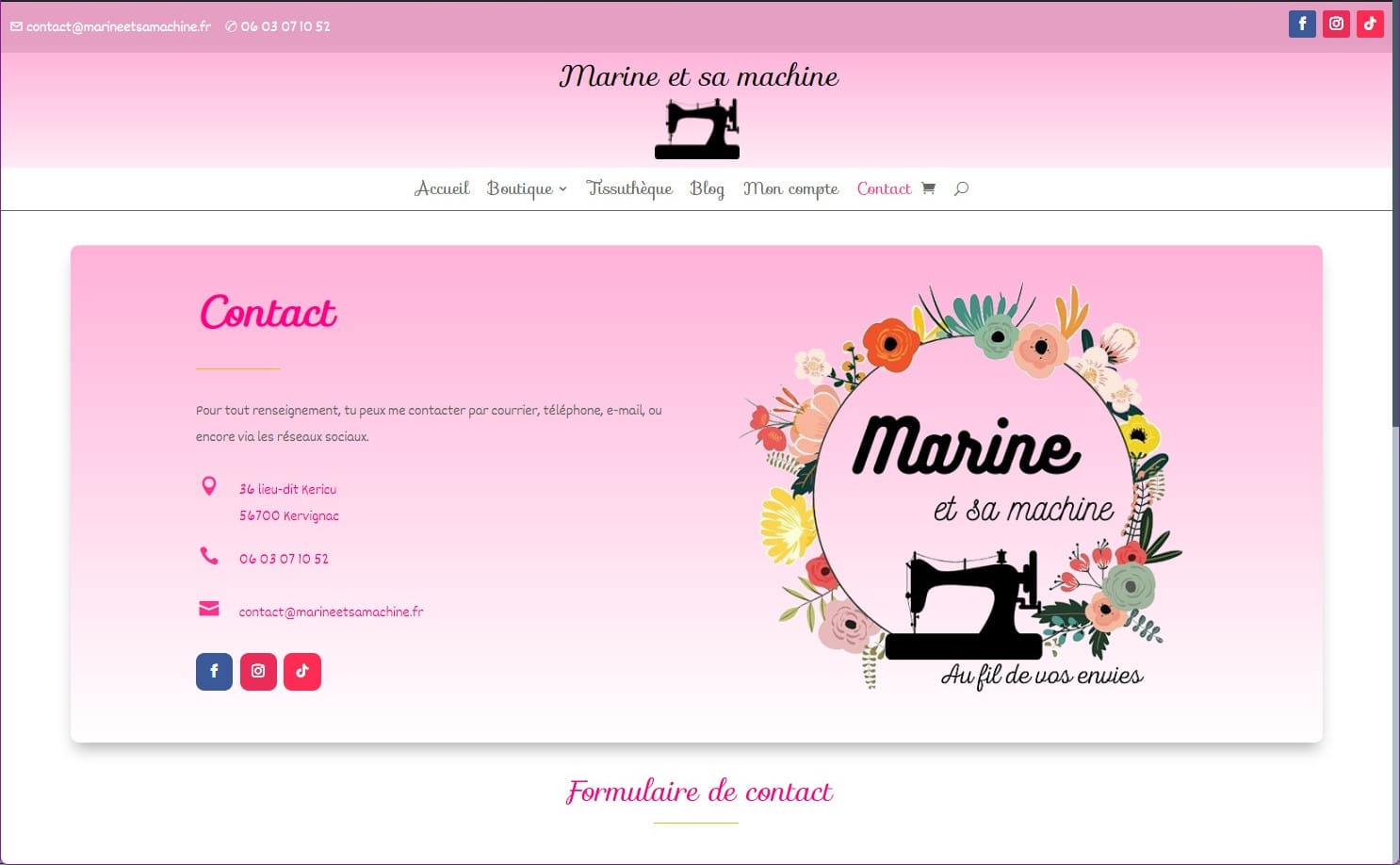Marine et sa machine - Contact