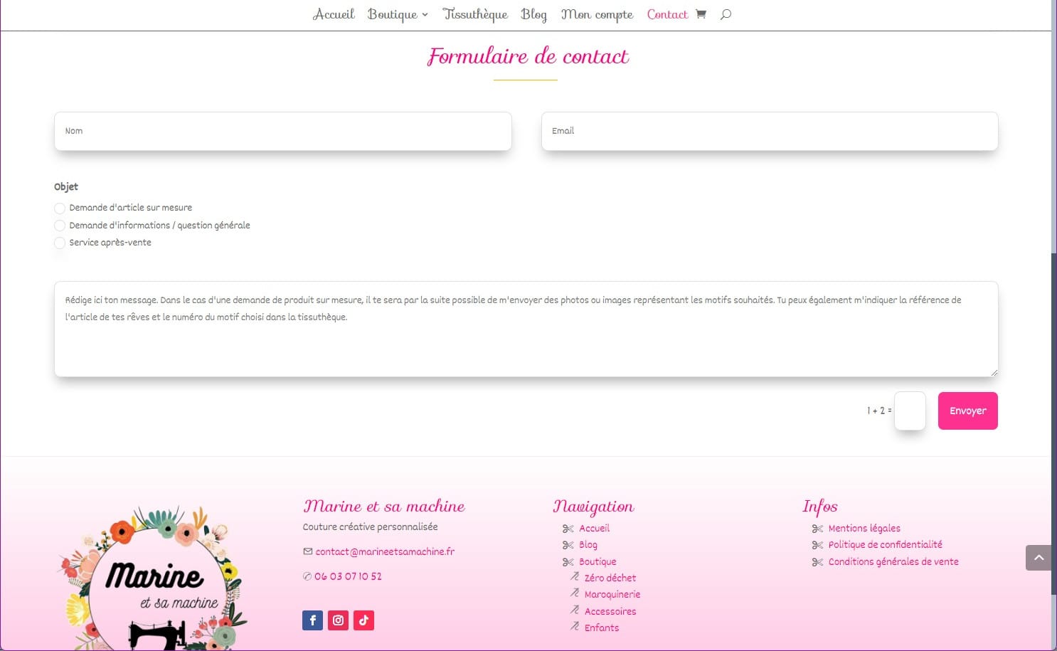 Marine et sa machine - Contact