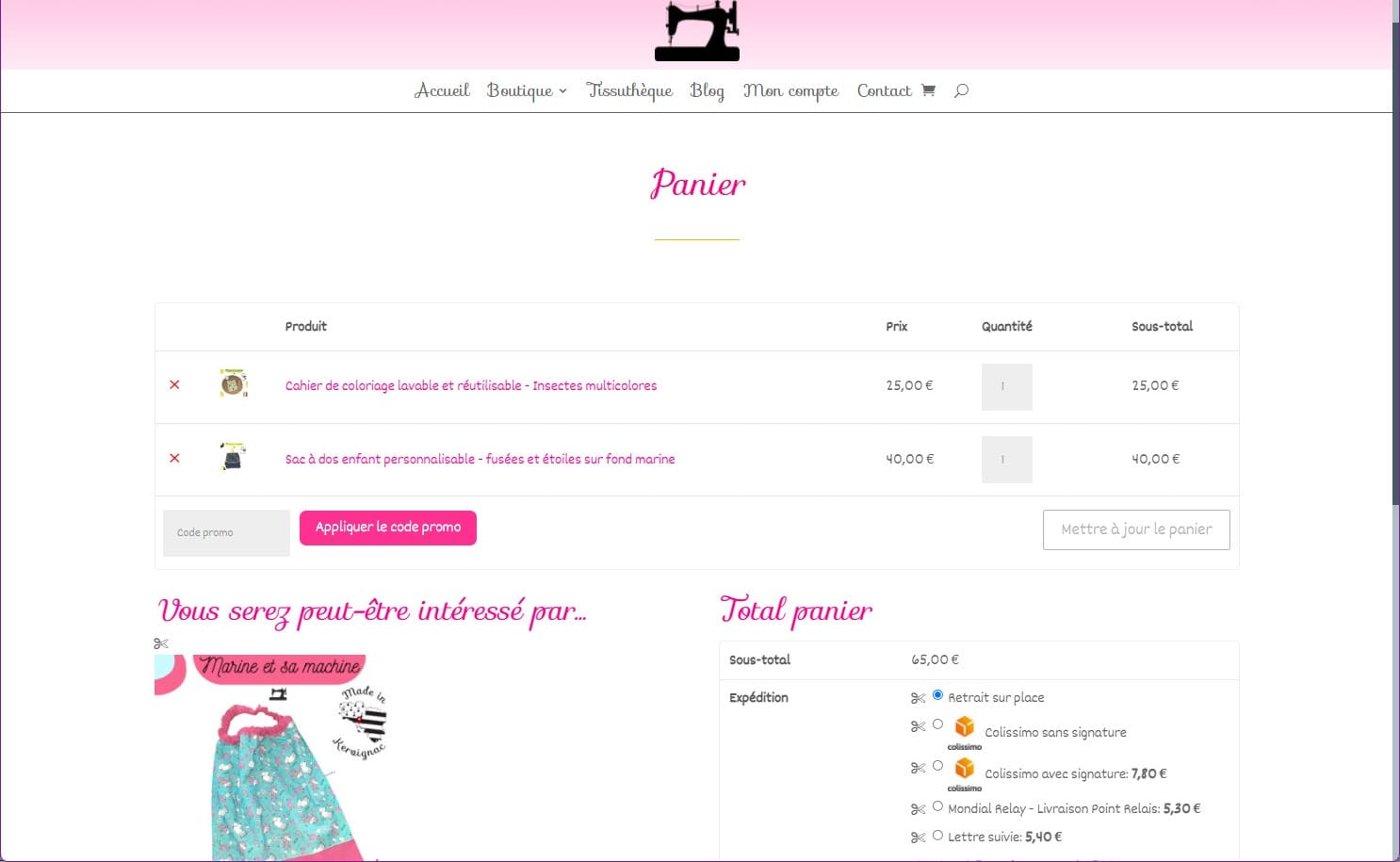 Marine et sa machine - Panier