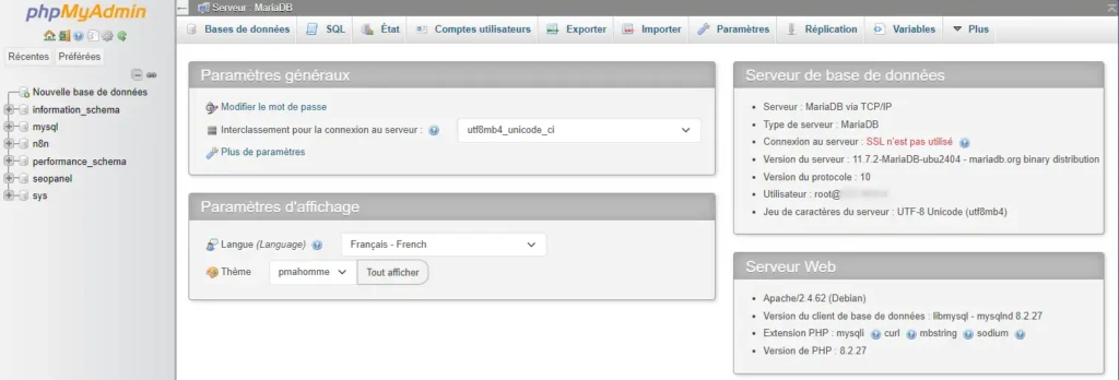 L'écosystème PG Concept : Un environnement technique sur mesure 10 PhpMyadmin - PG Concept