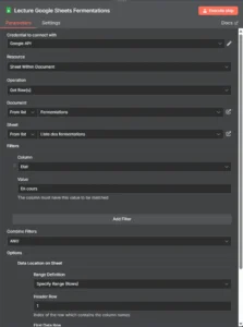 Automatisation n8n : Google Sheet - PG Concept