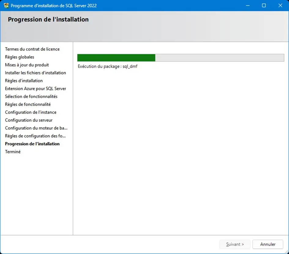 Etape 14 de l'installation de SQL Server gratuit - PG Concept