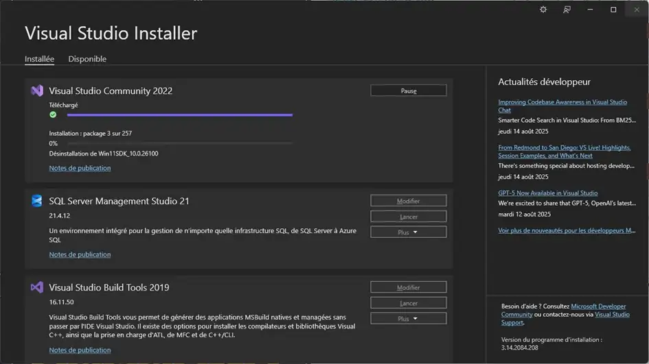 Etape 7 de l'installation de SSMS - PG Concept