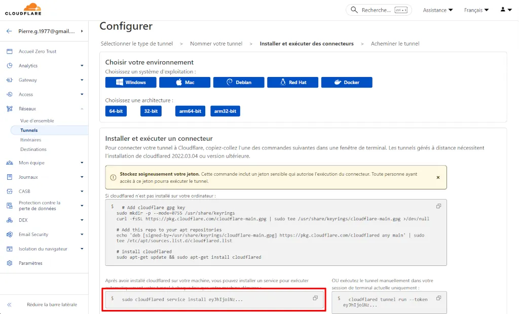 Création d'un tunnel Cloudflare - Etape 2 - PG Concept