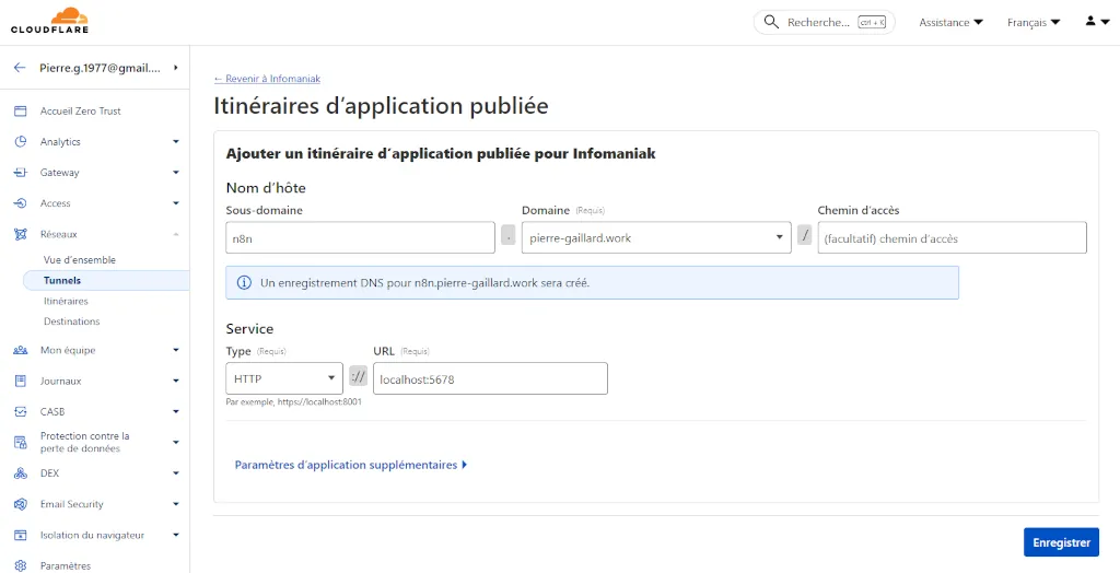 Création d'un tunnel Cloudflare - Etape 4 - PG Concept