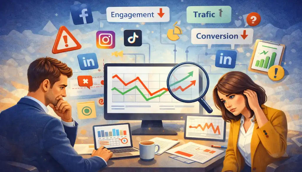 Les erreurs à éviter sur les réseaux sociaux pour promouvoir votre entreprise 8 Mesures et ajustement de la stratégie sur les réseaux sociaux - PG Concept