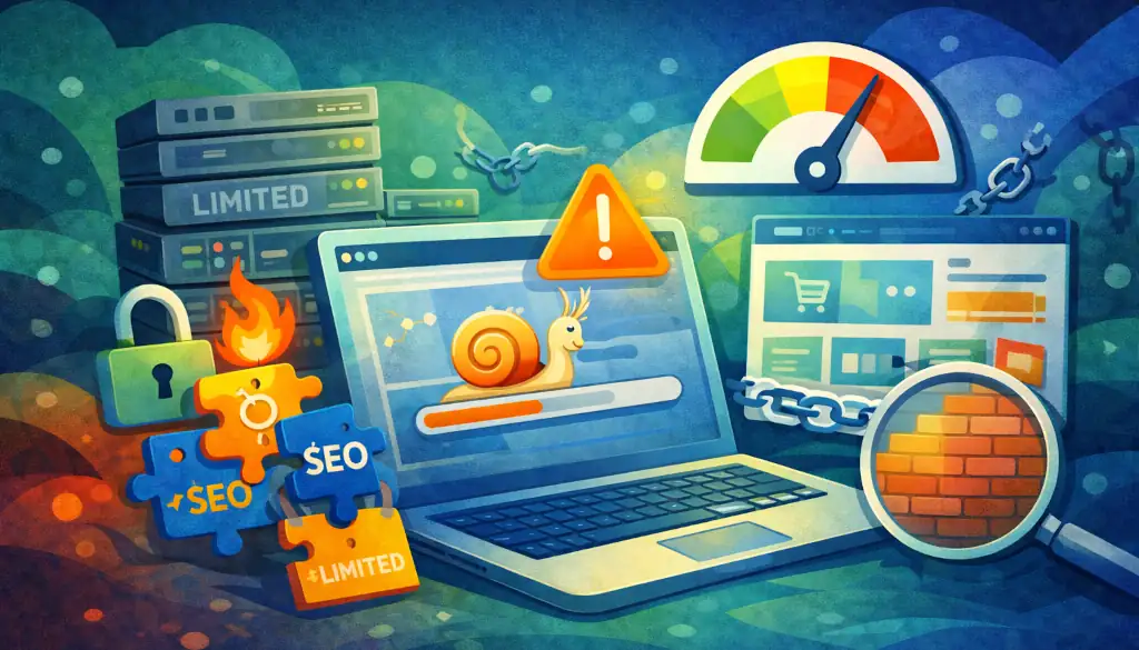 Création de site web gratuit : attention aux fausses bonnes affaires 4 Limites structurelles des plateformes de création de site web gratuit - PG Concept