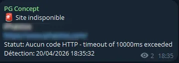 Monitoring de sites web automatisé : alerte Telegram - PG Concept
