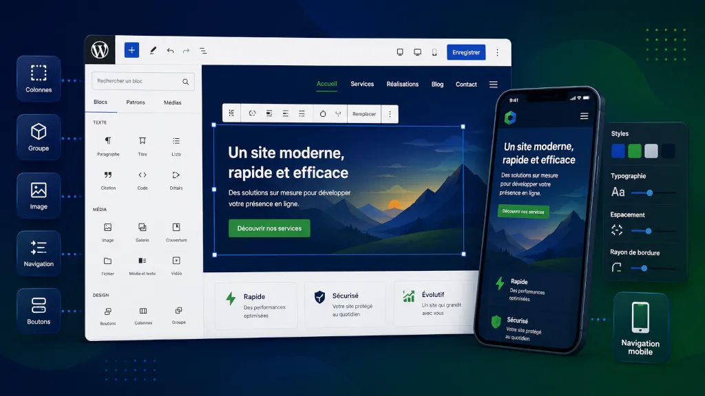 Blocs et responsive design avec WordPress 7.0 - PG Concept