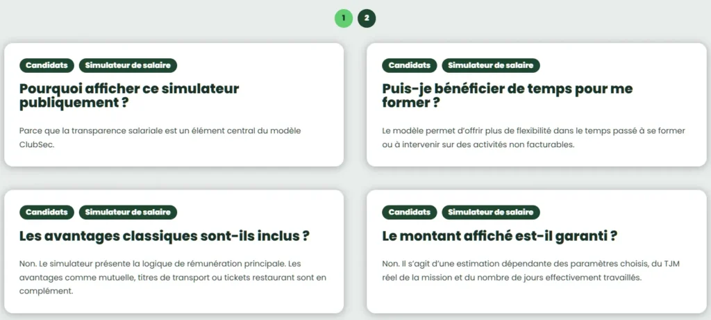 ClubSec : questions paginées de la FAQ - PG Concept