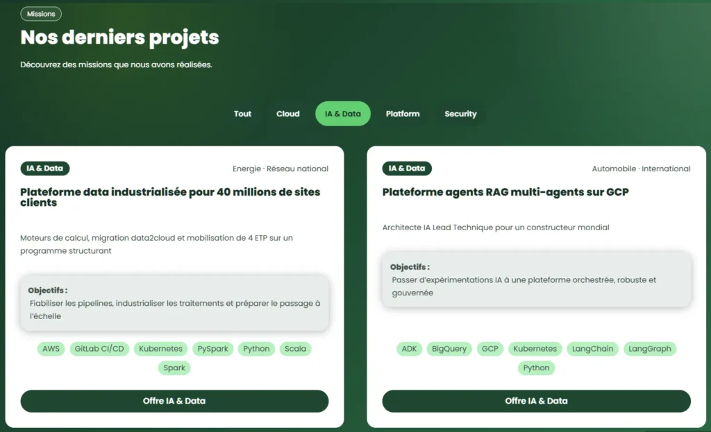 ClubSec : affichage dynamique des missions avec filtrage - PG Concept