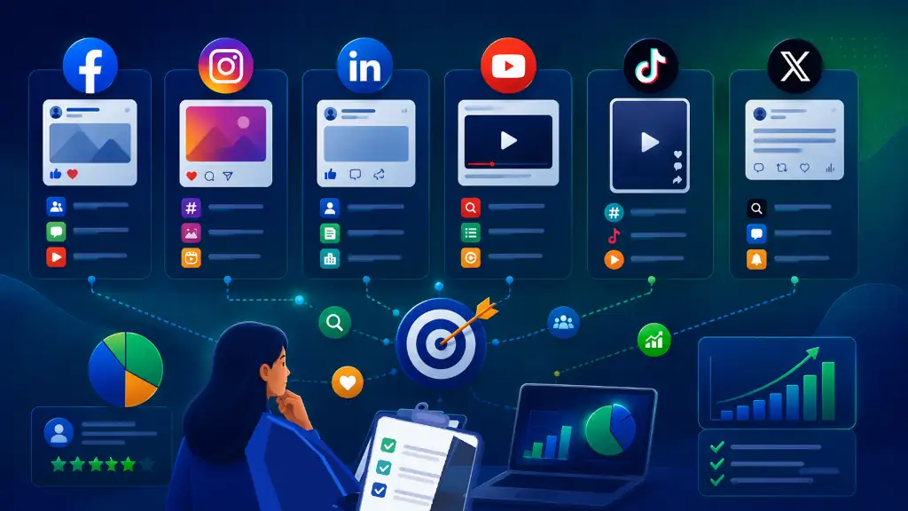 Social SEO : comment rendre vos posts plus visibles en 2026 4 Adaptez votre stratégie à chaque réseau social - PG Concept