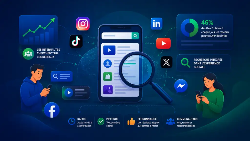 Social SEO : comment rendre vos posts plus visibles en 2026 2 Pourquoi les réseaux sociaux deviennent des moteurs de recherche - PG Concept