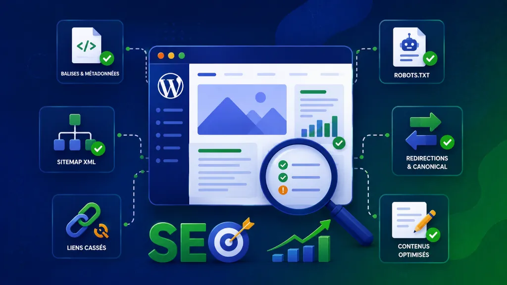 Audit de site WordPress : quels points vérifier en priorité ? 4 Aspects SEO d'un audit de site WordPress - PG Concept