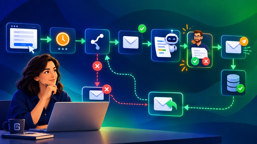 Automatiser ses relances clients avec n8n sans perdre l’humain 3 Exemple de workflow n8n pour automatiser une relance client - PG Concept